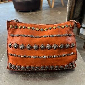 Studded Campomaggi Shoulder Bag/Clutch in Mattone
